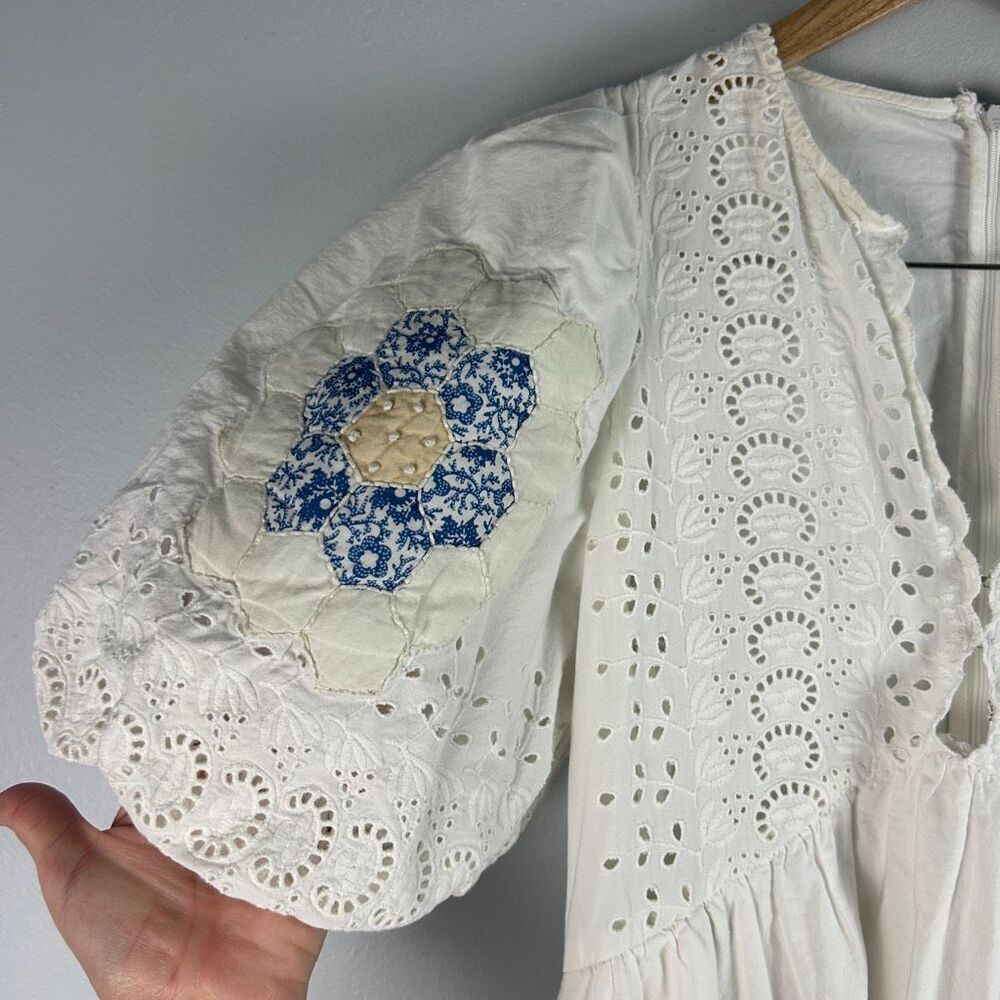 SEA NEW YORK Violette Patch Puff Sleeve Midi Dress M - Picture 6 of 9